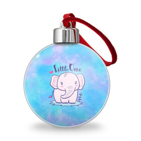 Ёлочный шар с принтом Маленький слоненок , Пластик | Диаметр: 77 мм | детеныш | милый | ребенок | слон | слоненок | слоник