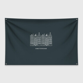 Флаг-баннер с принтом Амстердам , 100% полиэстер | размер 67 х 109 см, плотность ткани — 95 г/м2; по краям флага есть четыре люверса для крепления | англия | великобритания | туризм