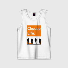 Детская майка хлопок с принтом Choose Life ,  |  | britain | chill | choose life | cinema | danny boyle | movie | trainspotting | британия | выбери жизнь | драма | дэнни бойл | ирвин уэлш | кино | криминал | макгрегор | на игле | тусовка | фильм