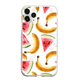 Чехол для iPhone 11 Pro матовый с принтом Летний фреш арбуз банан , Силикон |  | арбуз | арбузы | банан | бананы | летний | лето | фреш | фрукты
