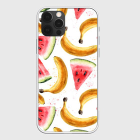Чехол для iPhone 12 Pro с принтом Летний фреш арбуз банан , силикон | область печати: задняя сторона чехла, без боковых панелей | арбуз | арбузы | банан | бананы | летний | лето | фреш | фрукты