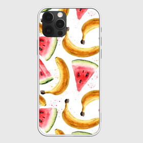 Чехол для iPhone 12 Pro Max с принтом Летний фреш арбуз банан , Силикон |  | арбуз | арбузы | банан | бананы | летний | лето | фреш | фрукты