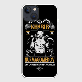 Чехол для iPhone 13 с принтом Хабиб Нурмагомедов ,  |  | art | champion | dogs | drawing | eagle | fighter | khabib | khabib nurmagomedov | mountains | ufc | арт | боец | горы | орел | рисунок | собаки | хабиб | хабиб нурмагомедов | чемпион