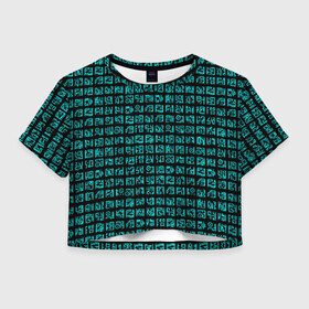 Женская футболка Crop-top 3D с принтом Руны , 100% полиэстер | круглая горловина, длина футболки до линии талии, рукава с отворотами | кельтский | оберег | руны | символы | славянские | узоры