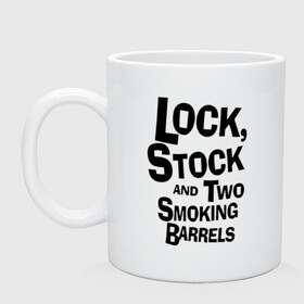 Кружка керамическая с принтом Lock Stock and Two Smoking Barrels Лого , керамика | объем — 330 мл, диаметр — 80 мм. Принт наносится на бока кружки, можно сделать два разных изображения | Тематика изображения на принте: 1998 | guy ritchie | lock | stock and two smoking barrels | гай ричи | два ствола | деньги | карты | кино | фильм