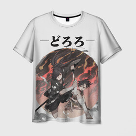 Мужская футболка 3D с принтом Дороро и Хяккимару , 100% полиэфир | прямой крой, круглый вырез горловины, длина до линии бедер | demon | dororo | hyakkimaru | аниме | дайго | дороро | ронин | хяккимару