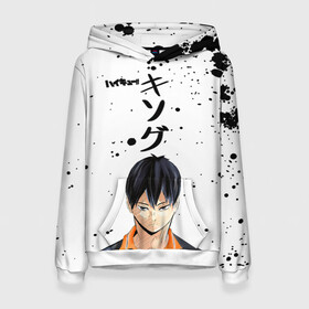 Женская толстовка 3D с принтом Тобио Кагеяма | Haikyuu!! , 100% полиэстер  | двухслойный капюшон со шнурком для регулировки, мягкие манжеты на рукавах и по низу толстовки, спереди карман-кенгуру с мягким внутренним слоем. | Тематика изображения на принте: anime | haikyu | haikyuu | karasuno | manga | аниме | бакагеяма | ваше высочество | волейбол | волейбольный клуб | вороны | карасуно | король площадки | корона | манга | мяч | старшая школа | хаику | хаикую | ямаяма кун