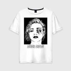 Женская футболка хлопок Oversize с принтом Crystal castles , 100% хлопок | свободный крой, круглый ворот, спущенный рукав, длина до линии бедер
 | witchhouse | вичхаус | группа музыкальная | хрустальные замки