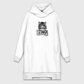 Платье-худи хлопок с принтом Tiger   Тигр ,  |  | tiger | животные | зверь | тату | татуировка | тигр | хищник