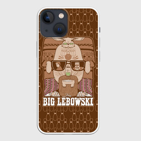 Чехол для iPhone 13 mini с принтом The Big Lebowski ,  |  | donny | dude | jeff bridges | the big lebowski | walter sobchak | большой лебовский | боулинг | вальтер собчак | джефф бриджес | донни | заяц | кегли | кролик | фильм | чувак