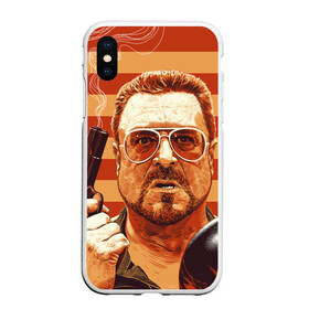 Чехол для iPhone XS Max матовый с принтом Walter Sobchak , Силикон | Область печати: задняя сторона чехла, без боковых панелей | dude | jeff bridges | the big lebowski | walter sobchak | большой лебовский | боулинг | вальтер собчак | джефф бриджес | пистолет | фильм | чувак | шар