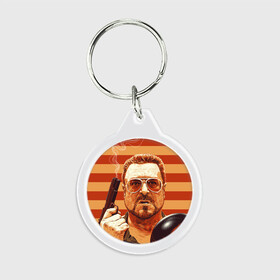 Брелок круглый с принтом Walter Sobchak , пластик и полированная сталь | круглая форма, металлическое крепление в виде кольца | dude | jeff bridges | the big lebowski | walter sobchak | большой лебовский | боулинг | вальтер собчак | джефф бриджес | пистолет | фильм | чувак | шар