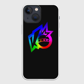 Чехол для iPhone 13 mini с принтом Knockout city. Rainbow logo ,  |  | Тематика изображения на принте: a | arts | ball | box | city | dodgeball | e | electronic | game | gradient | knockout | logo | nintendo | playstation | rainbow | switch | technologies | x | а | артс | вышибалы | город | градиент | е | игра | лого | логотип | мяч | нокаут | 