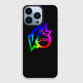 Чехол для iPhone 13 Pro с принтом Knockout city. Rainbow logo ,  |  | Тематика изображения на принте: a | arts | ball | box | city | dodgeball | e | electronic | game | gradient | knockout | logo | nintendo | playstation | rainbow | switch | technologies | x | а | артс | вышибалы | город | градиент | е | игра | лого | логотип | мяч | нокаут | 