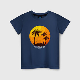 Детская футболка хлопок с принтом Лето, пальмы, Калифорния , 100% хлопок | круглый вырез горловины, полуприлегающий силуэт, длина до линии бедер | beach | california | club | palm | party | sea | summer | tropical | вечеринка | волны | жара | калифорния | летние | лето | море | пальмы | пляж | тропический