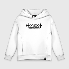 Детское худи Oversize хлопок с принтом Horizon Forbidden West , френч-терри — 70% хлопок, 30% полиэстер. Мягкий теплый начес внутри —100% хлопок | боковые карманы, эластичные манжеты и нижняя кромка, капюшон на магнитной кнопке | aloy | dawn | forbidden | horizon | west | zero | вест | нора | племя | форбидден | хорайзен | хоризон | элой