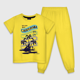 Детская пижама хлопок с принтом CALIFORNIA BEECH , 100% хлопок |  брюки и футболка прямого кроя, без карманов, на брюках мягкая резинка на поясе и по низу штанин
 | Тематика изображения на принте: beech | california | retro | sea | summer | usa | каникулы | лето | море | отдых | пальмы | пляж | ретро | тропики
