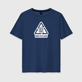 Женская футболка хлопок Oversize с принтом Recycled , 100% хлопок | свободный крой, круглый ворот, спущенный рукав, длина до линии бедер
 | ван гог | искусство | картина | крик | стрелки | человечек