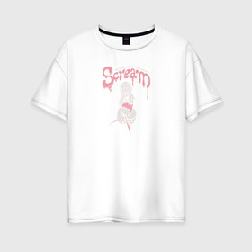 Женская футболка хлопок Oversize с принтом SCREAM , 100% хлопок | свободный крой, круглый ворот, спущенный рукав, длина до линии бедер
 | ice cream | scream | ван гог | искусство | крик | мороженное | прикол | ужас