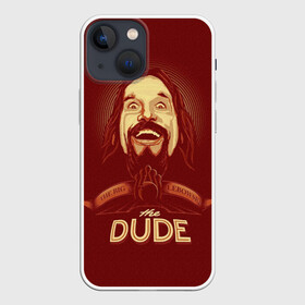 Чехол для iPhone 13 mini с принтом The Dude ,  |  | dude | jeff bridges | the big lebowski | большой лебовский | боулинг | джефф бриджес | кегли | чувак | шар