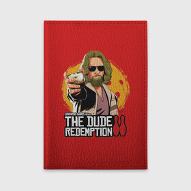 Обложка для автодокументов с принтом The dude redemption , натуральная кожа |  размер 19,9*13 см; внутри 4 больших “конверта” для документов и один маленький отдел — туда идеально встанут права | dude | jeff bridges | the big lebowski | the dude redemption | большой лебовский | боулинг | джефф бриджес | кегли | коктейль | фильм | чувак | шар