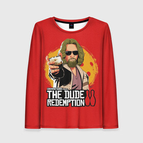 Женский лонгслив 3D с принтом The dude redemption , 100% полиэстер | длинные рукава, круглый вырез горловины, полуприлегающий силуэт | dude | jeff bridges | the big lebowski | the dude redemption | большой лебовский | боулинг | джефф бриджес | кегли | коктейль | фильм | чувак | шар