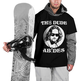 Накидка на куртку 3D с принтом The dude ABIDES , 100% полиэстер |  | dude | jeff bridges | the big lebowski | the dude abides | большой лебовский | джефф бриджес | фильм | чувак