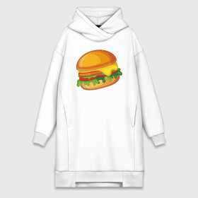 Платье-худи хлопок с принтом My Burger ,  |  | cheeseburger | бургер | вредная еда | гамбургер | иллюстрация