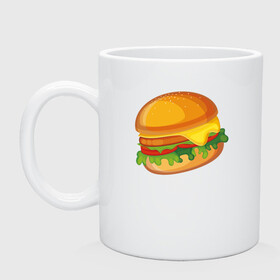 Кружка керамическая с принтом My Burger , керамика | объем — 330 мл, диаметр — 80 мм. Принт наносится на бока кружки, можно сделать два разных изображения | Тематика изображения на принте: cheeseburger | бургер | вредная еда | гамбургер | иллюстрация