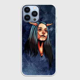Чехол для iPhone 13 Pro Max с принтом Демоница ,  |  | Тематика изображения на принте: арт | графика | девушка | демон | люди | мистика | рога