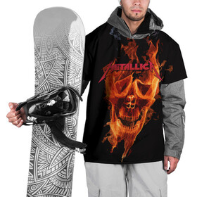 Накидка на куртку 3D с принтом Metallica Flame , 100% полиэстер |  | american | james hetfield | kirk hammett | metal band | metallica | music | mystic | rock | американская | джеймс хетфилд | металлика | музыка | рок | скилет | череп