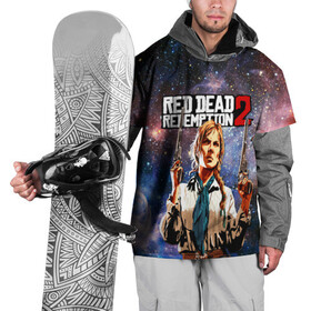 Накидка на куртку 3D с принтом Девушка дикого запада RDR , 100% полиэстер |  | game | red dead | red dead redemption 2 | redemption 2 | rockstar games | бандиты | дикий запад | игры | ковбои | оружие