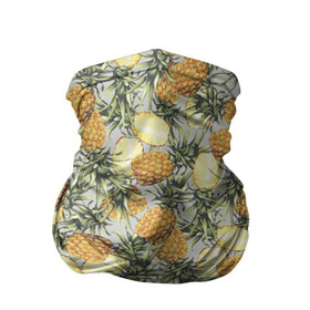 Бандана-труба 3D с принтом ананасы , 100% полиэстер, ткань с особыми свойствами — Activecool | плотность 150‒180 г/м2; хорошо тянется, но сохраняет форму | ананас | бесшовный | в разрезе | много ананасов | половинка ананаса | сочный