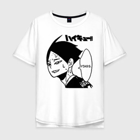 Мужская футболка хлопок Oversize с принтом Yikes. Ринтаро Суна | Haikyuu! , 100% хлопок | свободный крой, круглый ворот, “спинка” длиннее передней части | Тематика изображения на принте: 10 номер | anime | ejp raijin | haikyu | haikyuu | manga | suna rintarou | yikes | аниме | волейбол | волейбольный клуб | игрок | лицо | манга | старшая инаризаки | хаику | хаикую | эмоции