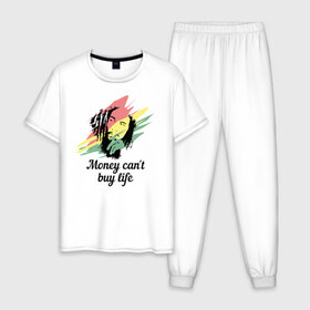 Мужская пижама хлопок с принтом Bob Marley , 100% хлопок | брюки и футболка прямого кроя, без карманов, на брюках мягкая резинка на поясе и по низу штанин
 | bob marley | reggae | боб марли | регги