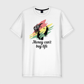 Мужская футболка хлопок Slim с принтом Bob Marley , 92% хлопок, 8% лайкра | приталенный силуэт, круглый вырез ворота, длина до линии бедра, короткий рукав | Тематика изображения на принте: bob marley | reggae | боб марли | регги