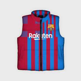 Детский жилет утепленный 3D с принтом Форма Барселоны 2021 2022 ,  |  | barca | barcelona | home | kit | барса | барселона | барселоны | домашняя | форма