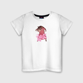 Детская футболка хлопок с принтом Ratz (мем) , 100% хлопок | круглый вырез горловины, полуприлегающий силуэт, длина до линии бедер | Тематика изображения на принте: ratz | животные | мем | мышь | прикол | розовая крыса | юмор