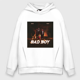 Мужское худи Oversize хлопок с принтом Bad boy , френч-терри — 70% хлопок, 30% полиэстер. Мягкий теплый начес внутри —100% хлопок | боковые карманы, эластичные манжеты и нижняя кромка, капюшон на магнитной кнопке | Тематика изображения на принте: bad boy | juice wrld | young thug | рэп | хип хоп