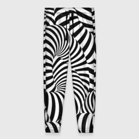 Женские брюки 3D с принтом Гипнотическая абстракция , полиэстер 100% | прямой крой, два кармана без застежек по бокам, с мягкой трикотажной резинкой на поясе и по низу штанин. В поясе для дополнительного комфорта — широкие завязки | abstraction | background | hypnosis | hypnotic abstraction | stripes | texture | zebra | абстракция | гипноз | гипнотическая абстракция | зебра | полоски | текстура | фон
