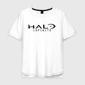 Мужская футболка хлопок Oversize с принтом Halo Infinite , 100% хлопок | свободный крой, круглый ворот, “спинка” длиннее передней части | chief | game | guardians | halo | infinite | master | игра | инфинити | мастер чиф | спартанец 117 | хало | хело | шутер