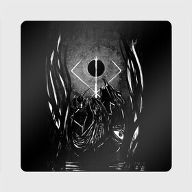 Магнит виниловый Квадрат с принтом БЕРСЕРК рисунок , полимерный материал с магнитным слоем | размер 9*9 см, закругленные углы | anime | berserk | аниме | берсерк | бесерк | гатс | манга | мультфильм