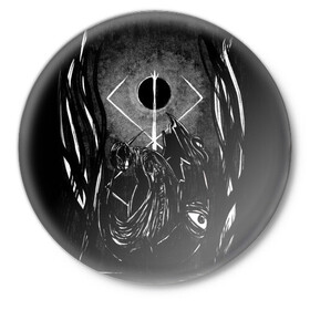 Значок с принтом БЕРСЕРК рисунок ,  металл | круглая форма, металлическая застежка в виде булавки | anime | berserk | аниме | берсерк | бесерк | гатс | манга | мультфильм