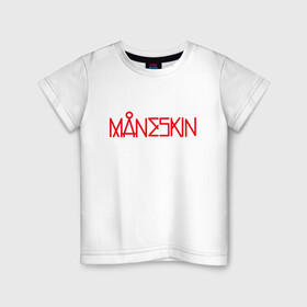 Детская футболка хлопок с принтом Maneskin, Новый логотип , 100% хлопок | круглый вырез горловины, полуприлегающий силуэт, длина до линии бедер | eurovision | maneskin | евровидение | логотип | манескин | новый логотип | рок