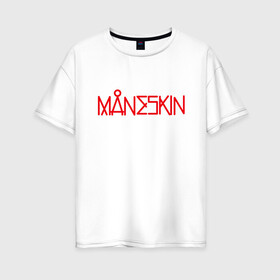 Женская футболка хлопок Oversize с принтом Maneskin, Новый логотип , 100% хлопок | свободный крой, круглый ворот, спущенный рукав, длина до линии бедер
 | eurovision | maneskin | евровидение | логотип | манескин | новый логотип | рок