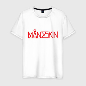Мужская футболка хлопок с принтом Maneskin, Новый логотип , 100% хлопок | прямой крой, круглый вырез горловины, длина до линии бедер, слегка спущенное плечо. | eurovision | maneskin | евровидение | логотип | манескин | новый логотип | рок