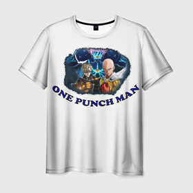 Мужская футболка 3D с принтом ВанПачМен , 100% полиэфир | прямой крой, круглый вырез горловины, длина до линии бедер | one punch man | аниме | в топе | в тренде | ван пач мен
