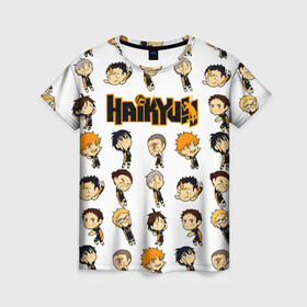 Женская футболка 3D с принтом Команда школы Карасуно Haikyuu!! , 100% полиэфир ( синтетическое хлопкоподобное полотно) | прямой крой, круглый вырез горловины, длина до линии бедер | Тематика изображения на принте: anime | haikyu | haikyuu | karasuno | manga | аниме | асахи азумане | волейбол | волейбольный клуб | вороны | карасуно | коши сугавара | манга | рюноске танака | старшая школа | тобио кагеяма | хаику | хаикую | шоё хината