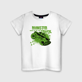Детская футболка хлопок с принтом Monster Truck , 100% хлопок | круглый вырез горловины, полуприлегающий силуэт, длина до линии бедер | monster | truck | авто | автомобиль | иллюстрация