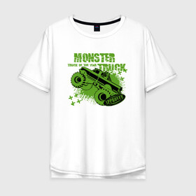 Мужская футболка хлопок Oversize с принтом Monster Truck , 100% хлопок | свободный крой, круглый ворот, “спинка” длиннее передней части | monster | truck | авто | автомобиль | иллюстрация